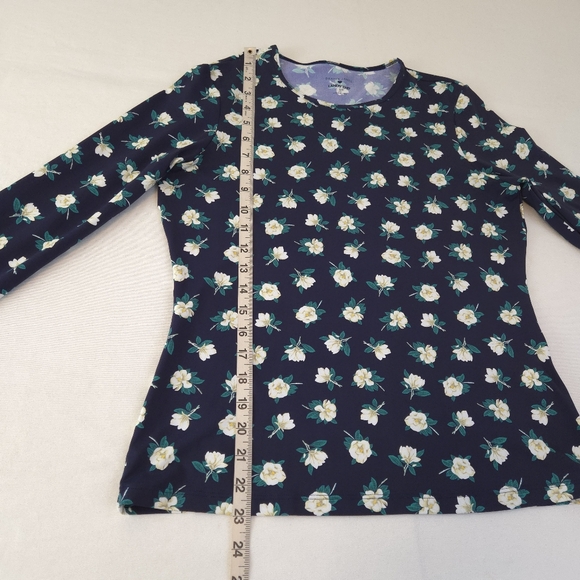 Draper James Land's End Women's Navy Floral Print Rash Guard Swim Top - Picture 12 of 12